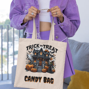 Enchanting Halloween celebration at a spooky house Tote Bag