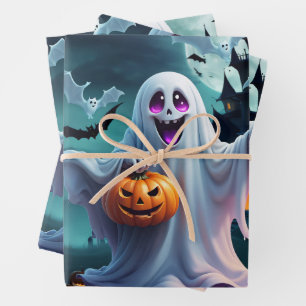 Enchanting Halloween design conveys. Wrapping Paper Sheet