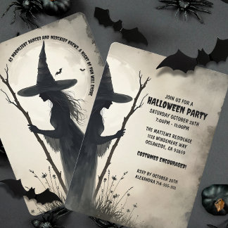 Enchanting Halloween Witch Custom Party  Invitation