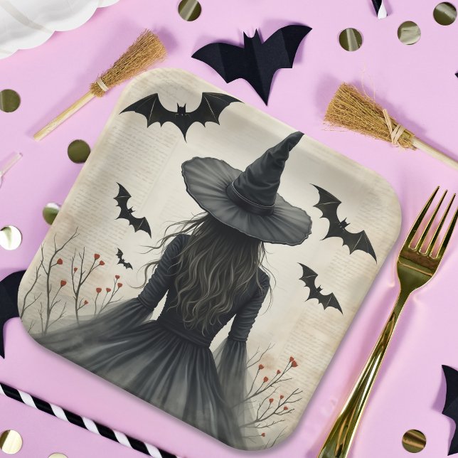 Enchanting Halloween Witch  Paper Plate (Creator Uploaded)