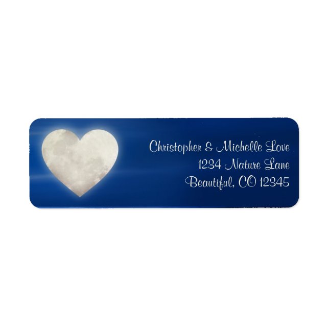 Enchanting Heart Moon Address Return Address Label (Front)