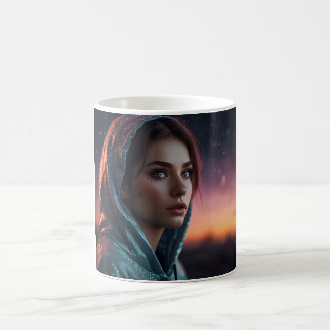 "Enchanting Hooded Portrait Mug"  Coffee Mug (Center)