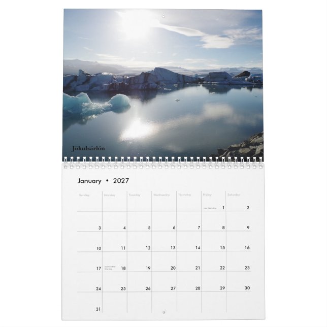 Enchanting Iceland Calendar (Jan 2027)
