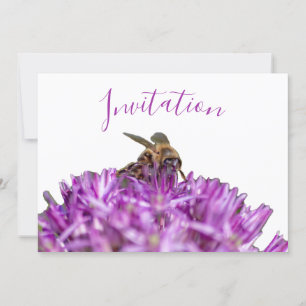 Enchanting Invitation Card with flower and bee