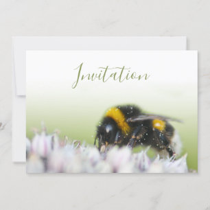 Enchanting Invitation Card with flower and bee