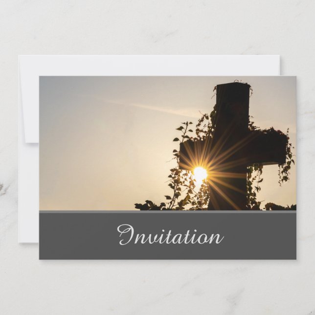 Enchanting Invitation Card with Holy Cross (Front)