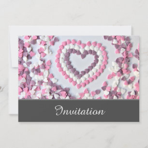 Enchanting Invitation Card with Pink Hearts