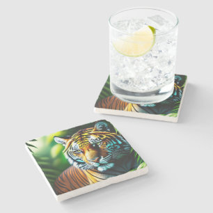 Enchanting Jungle Tiger - Fierce And Free Stone Coaster