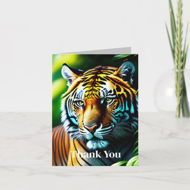 Enchanting Jungle Tiger - Fierce And Free Thank You Card (Front)