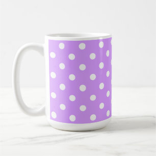 Enchanting Lavender And White Polka Dots Coffee Mug