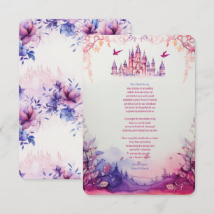 Enchanting Lavender Renaissance Castle Wedding Thank You Card