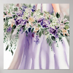 Enchanting Lilac, Bridal Cascading Bouquet 1, Poster