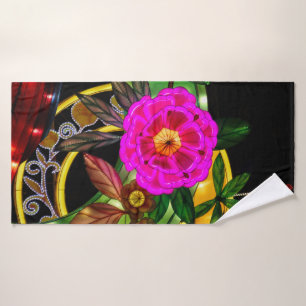 Enchanting Magenta & Gold  Bath Towel