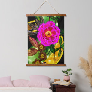 Enchanting Magenta & Gold  Hanging Tapestry