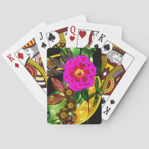 Enchanting Magenta & Gold Playing Cards