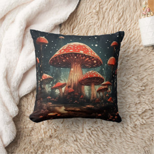 Enchanting Magic Fairy Mushroom Background Cushion
