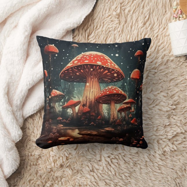 Enchanting Magic Fairy Mushroom Background Cushion (Blanket)