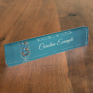 Enchanting majestic blue bird. nameplate