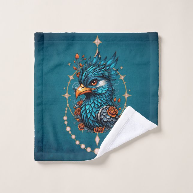 Enchanting majestic blue bird. wash cloth (Wash Cloth)