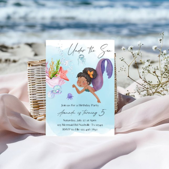 Enchanting Mermaid Birthday Collection  Invitation (Creator Uploaded)