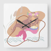 Enchanting Mermaid Pastel Wall Clock