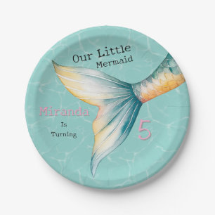 Enchanting Mermaid Tail Girl Birthday Party Paper Plate