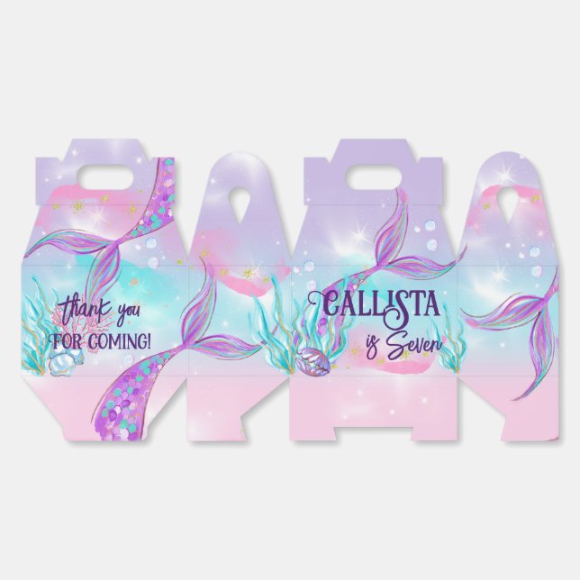 Enchanting Mermaid Themed Party Boxes (Unfolded)