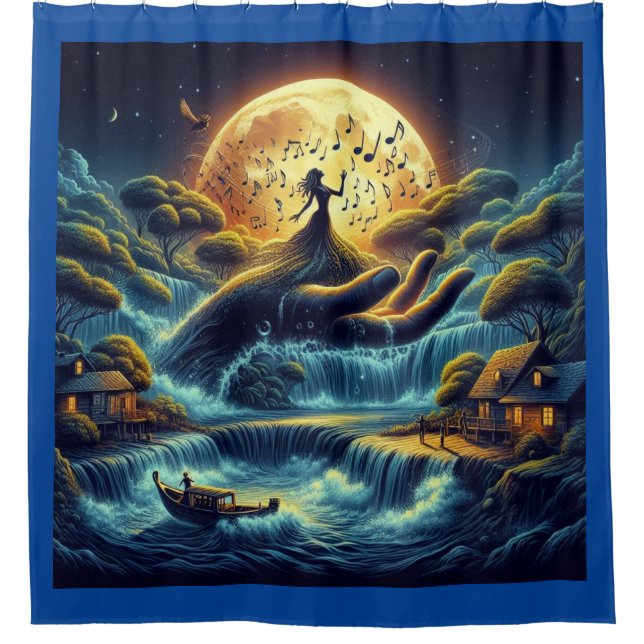 Enchanting Moonlight Serenade Shower Curtain (Front)