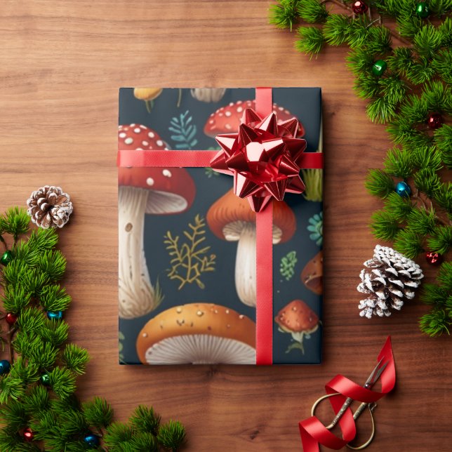 Enchanting Mushroom Forest Wrapping Paper (Holiday Gift)