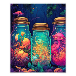 Enchanting Mushroom Jars – Hypercolorful  Photo Print