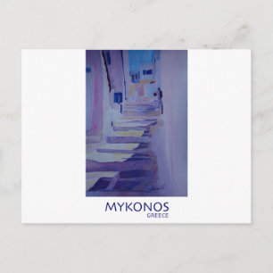 Enchanting Mykonos Greece View with Stairs Postcard
