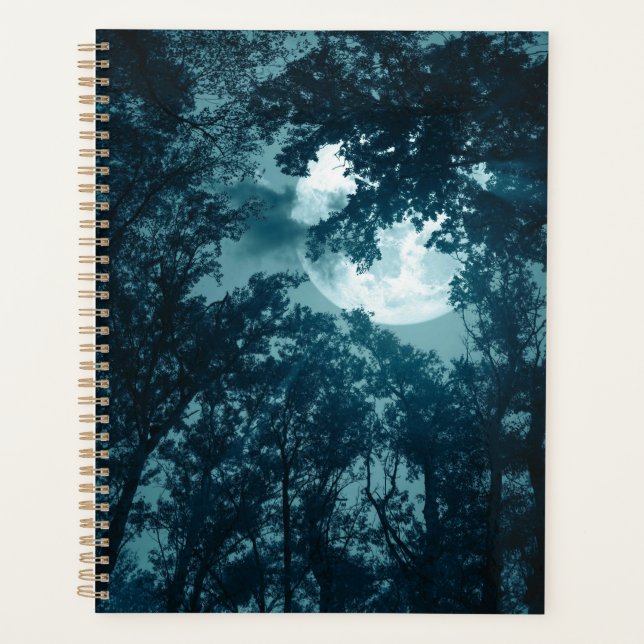 Enchanting Night Forest with Full Moon Planner (Front)