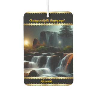 Enchanting night waterfalls with a personal touch car air freshener