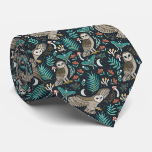 Enchanting Nocturnal Owl Pattern Tie