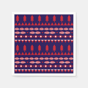 Enchanting nordic winter tree pattern napkin