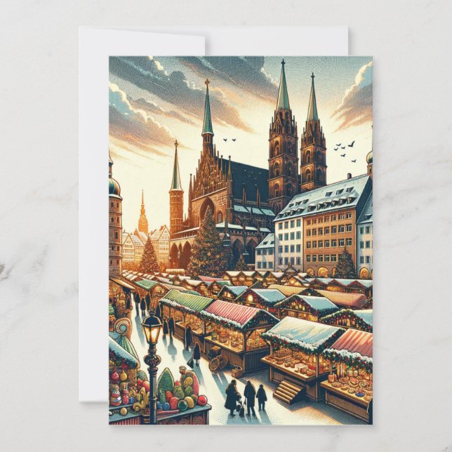 Enchanting Nuremberg Christmas Market Postcard (Front)