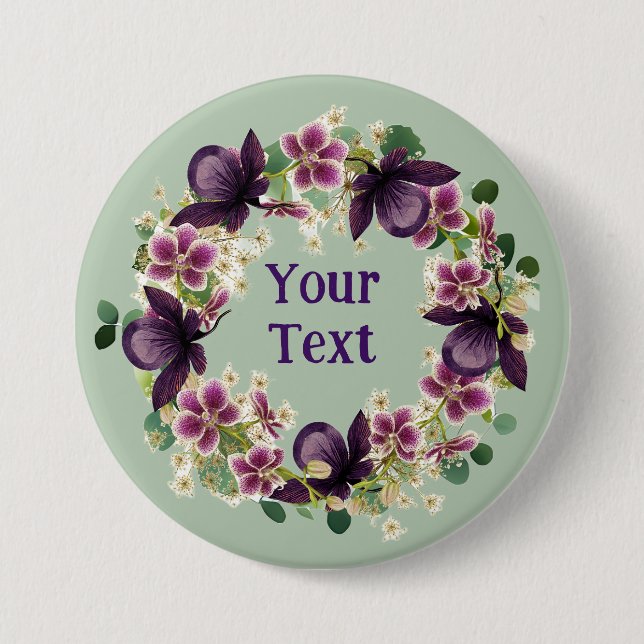 Enchanting Olive Flower Wreath Lapel Statement 7.5 Cm Round Badge (Front)