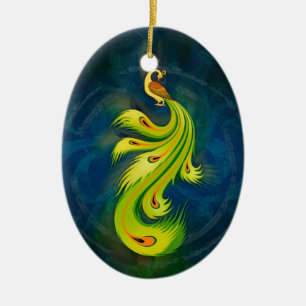 Enchanting Peacock V2 Ceramic Ornament