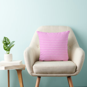 Enchanting Pink And Stylish White Polka Dots  Cushion