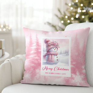 Enchanting Pinkmas Forest Scene Kids Pillow Gift