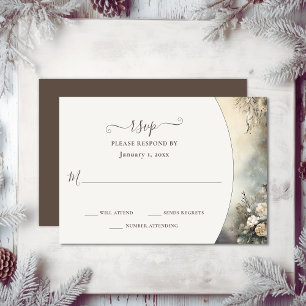 Enchanting Romantic Winter Garden Floral Wedding  RSVP Card
