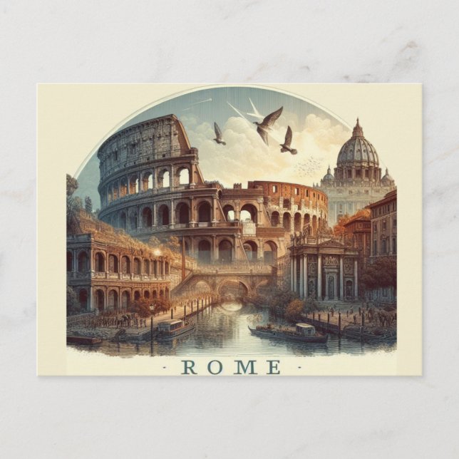 Enchanting Rome Travel Postcard (Front)