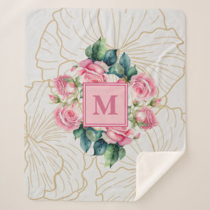 Enchanting Rose Garden Blanket in Blush Pink