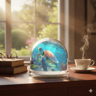 Enchanting Sea Turtle Dome Glass Snow Globe Gift