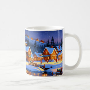 Enchanting Snow-Covered Village Winter Wonderland Coffee Mug