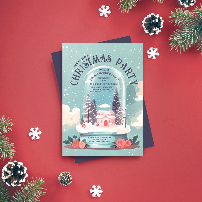 Enchanting Snow Globe Christmas Party Invitation (Creator Uploaded)