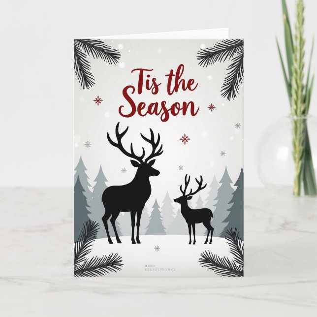 Enchanting Snowfall Deer Card (Front)
