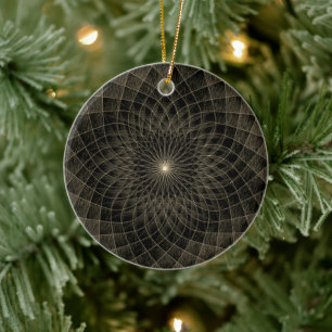 Enchanting Spirals: Retro Elegance Ceramic Ornament