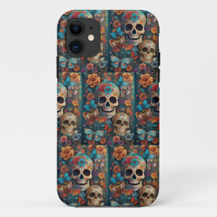 Enchanting Sugar Skull Art: Day of the Dead iPhone 11 Case