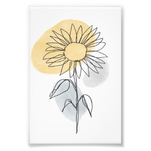 Enchanting Sunflower One Line Drawing Photo Print